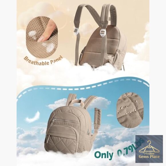 Mini Puffer Backpack with RFID Pocket, Lightweight Quilted  display picture 1